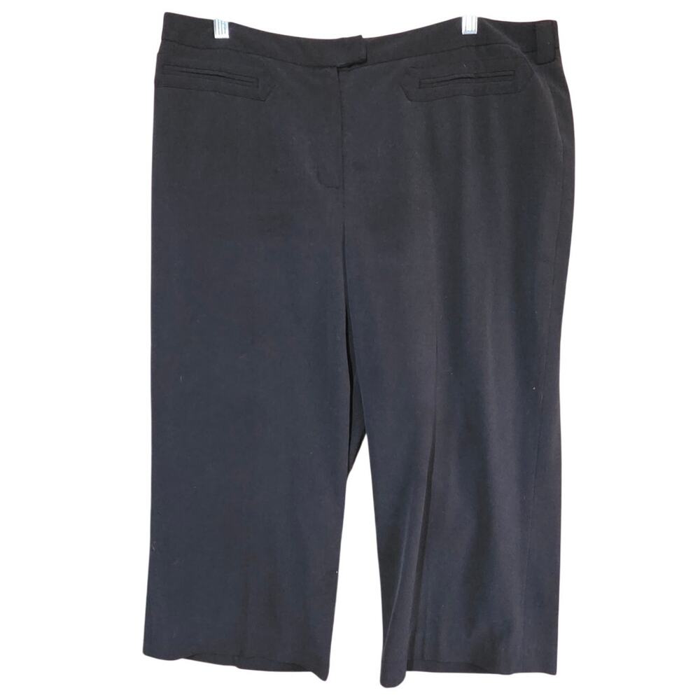 Black Flat Front Capri Pants Size 16
